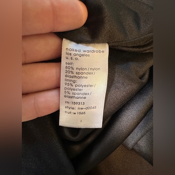 Naked Wardrobe Extra Drippin’ Faux Leather Crossover Halter Midi Dress NWT Large - Picture 9 of 9